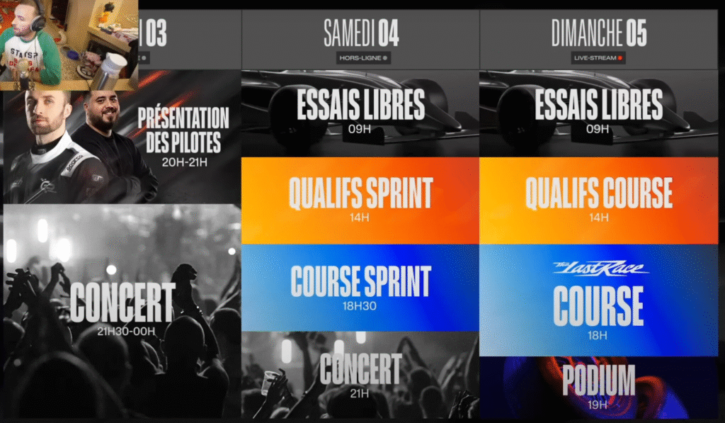 Calendrier détaillé du gp explorer 3
