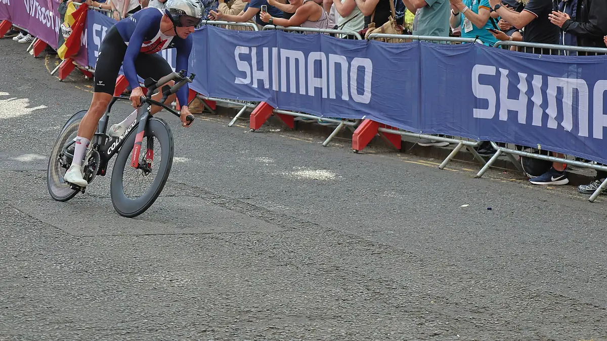 Brandon McNulty lors du contre-la-montre des championnats du monde 2023