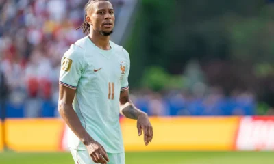 Michael Olise sous le maillot extérieur de l'équipe de France lors de France-Maroc au Mondial, juillet 2026