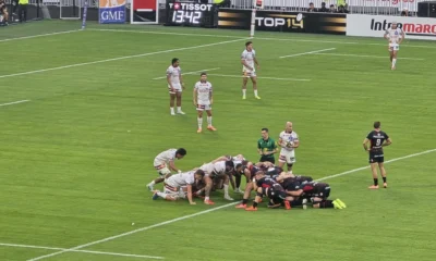 Mêlée entre le Stade Toulousain et Bordeaux-Bègles lors de la finale du Top 14 au Stade de France, le 28 juin 2025