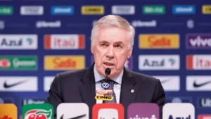 Carlo Ancelotti en conférence de presse à l'annonce de la liste du Brésil, le 29 octobre 2026