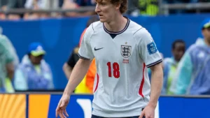 Anthony Gordon sous le maillot de l'Angleterre face au Ghana lors de la Coupe du monde, juin 2026