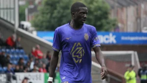 Kassoum Ouattara sous le maillot de l'AS Monaco face à Nottingham Forest en juillet 2025