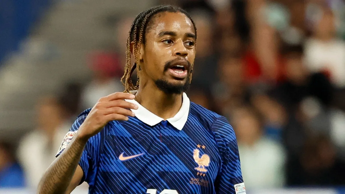 Bradley Barcola sous le maillot de l'équipe de France face à la Belgique au Stade de France, octobre 2026