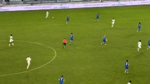 Action du match de Coupe de France entre le SC Bastia et l'AS Furiani-Agliani au stade Armand-Cesari, octobre 2026