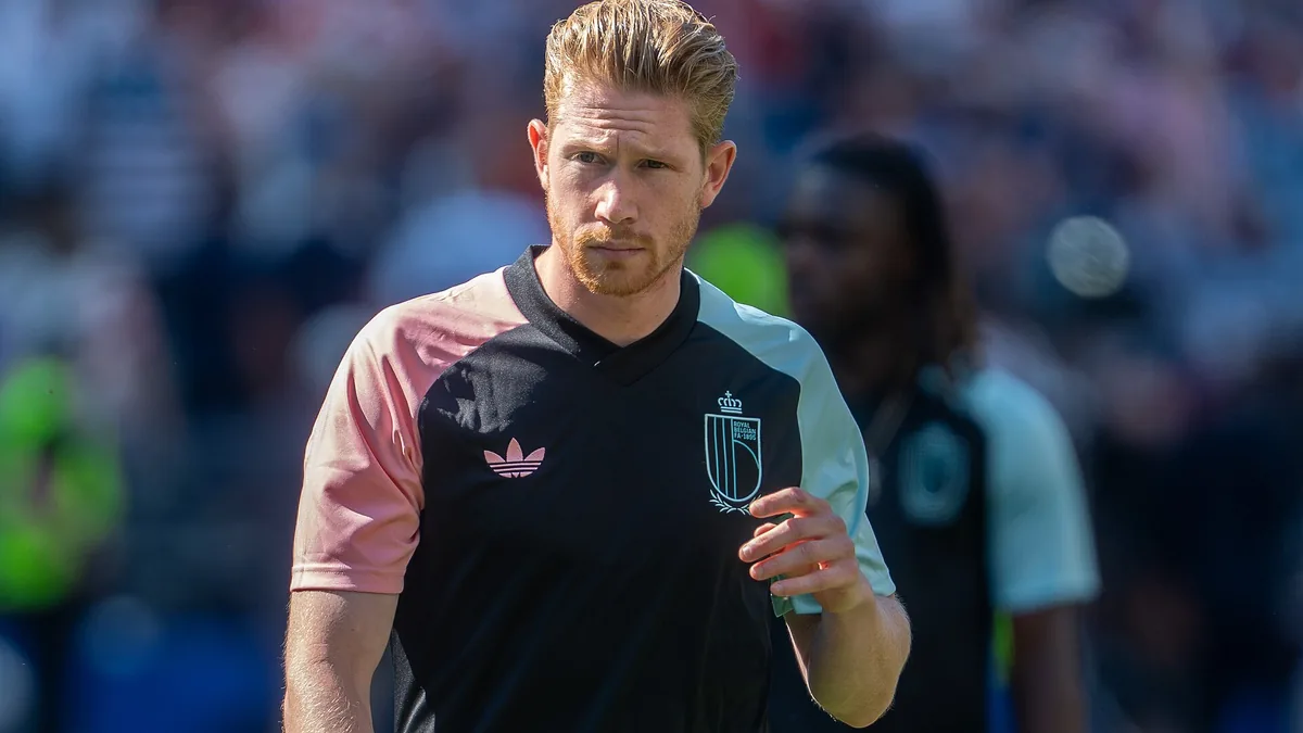 Kevin De Bruyne à l'échauffement avec la Belgique avant Belgique-États-Unis, Coupe du monde, juillet 2026