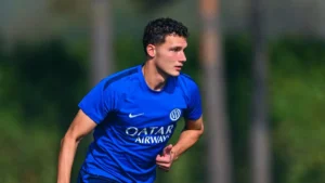 Benjamin Pavard à l'entraînement de l'Inter Milan à Appiano Gentile, octobre 2026