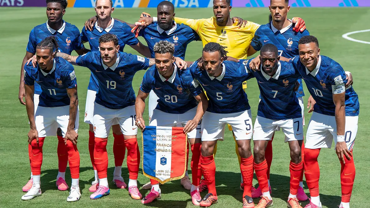 Le onze de départ de l'équipe de France, avec Ousmane Dembélé et Kylian Mbappé, avant France-Sénégal en juin 2026