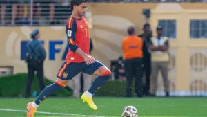 Ferran Torres sous le maillot de l'Espagne lors de la finale de la Coupe du monde contre l'Argentine, juillet 2026