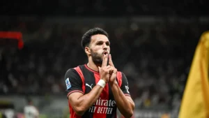 Gonçalo Ramos célèbre un but sous le maillot de l'AC Milan en Serie A, saison 2026-2027