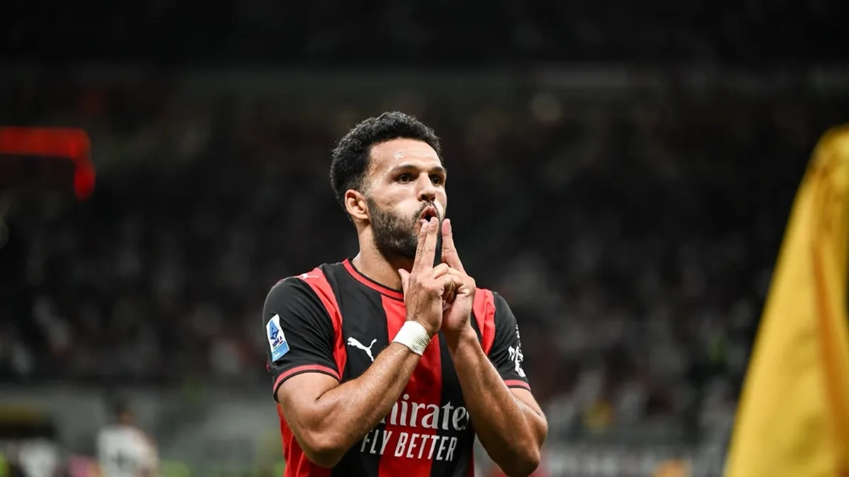 Gonçalo Ramos célèbre un but sous le maillot de l'AC Milan en Serie A, saison 2026-2027