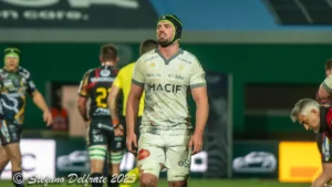 Grégory Alldritt sous le maillot de La Rochelle à Trévise en Champions Cup, janvier 2025