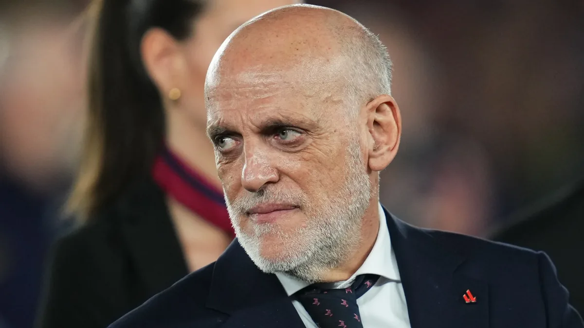 Javier Tebas, président de la Liga, lors de Barça-Real Madrid en mai 2026