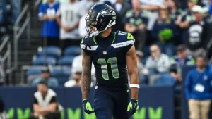 Jaxon Smith-Njigba sous le maillot des Seattle Seahawks lors d'un match à domicile à Seattle