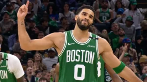 Jayson Tatum sous le maillot vert des Boston Celtics au TD Garden face aux Knicks, octobre 2026