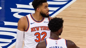 Karl-Anthony Towns et Mohamed Diawara sous le maillot des Knicks au Madison Square Garden, octobre 2026