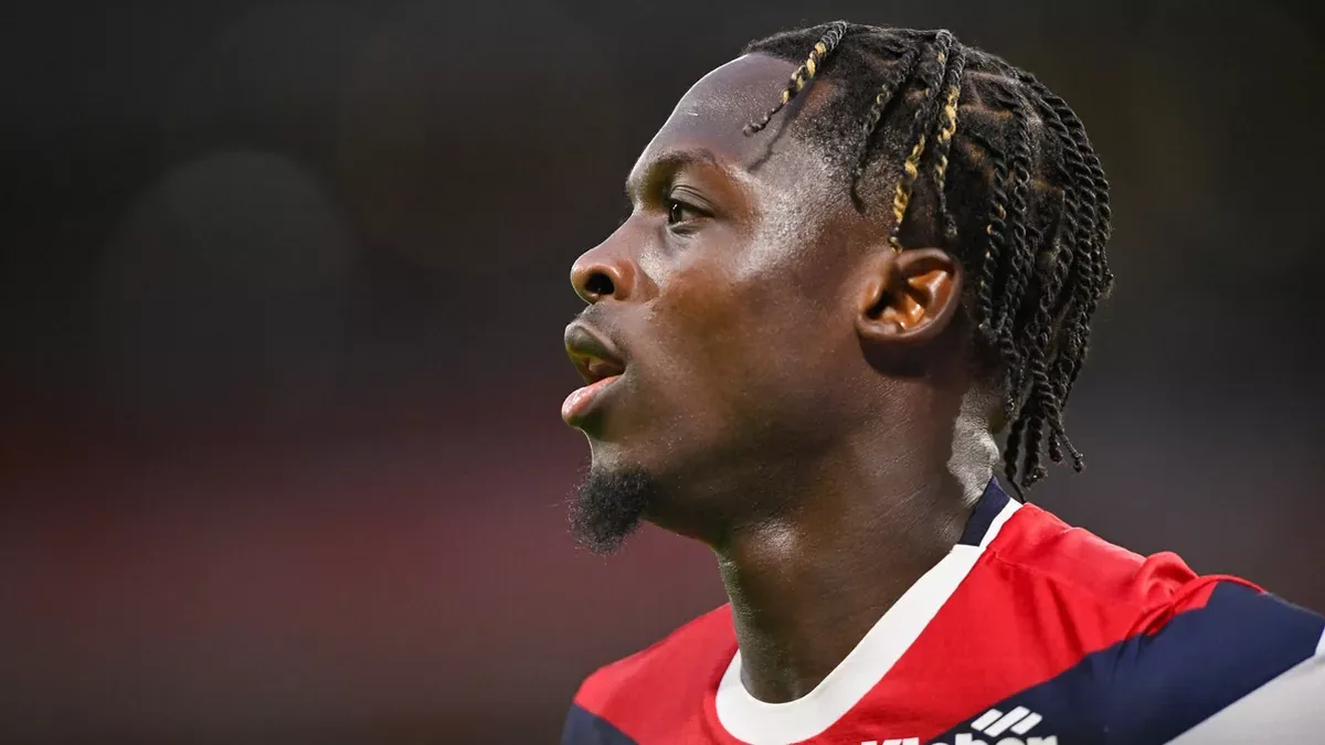 Dilane Bakwa sous le maillot de Lille, buteur face au Havre en Ligue 1, octobre 2026