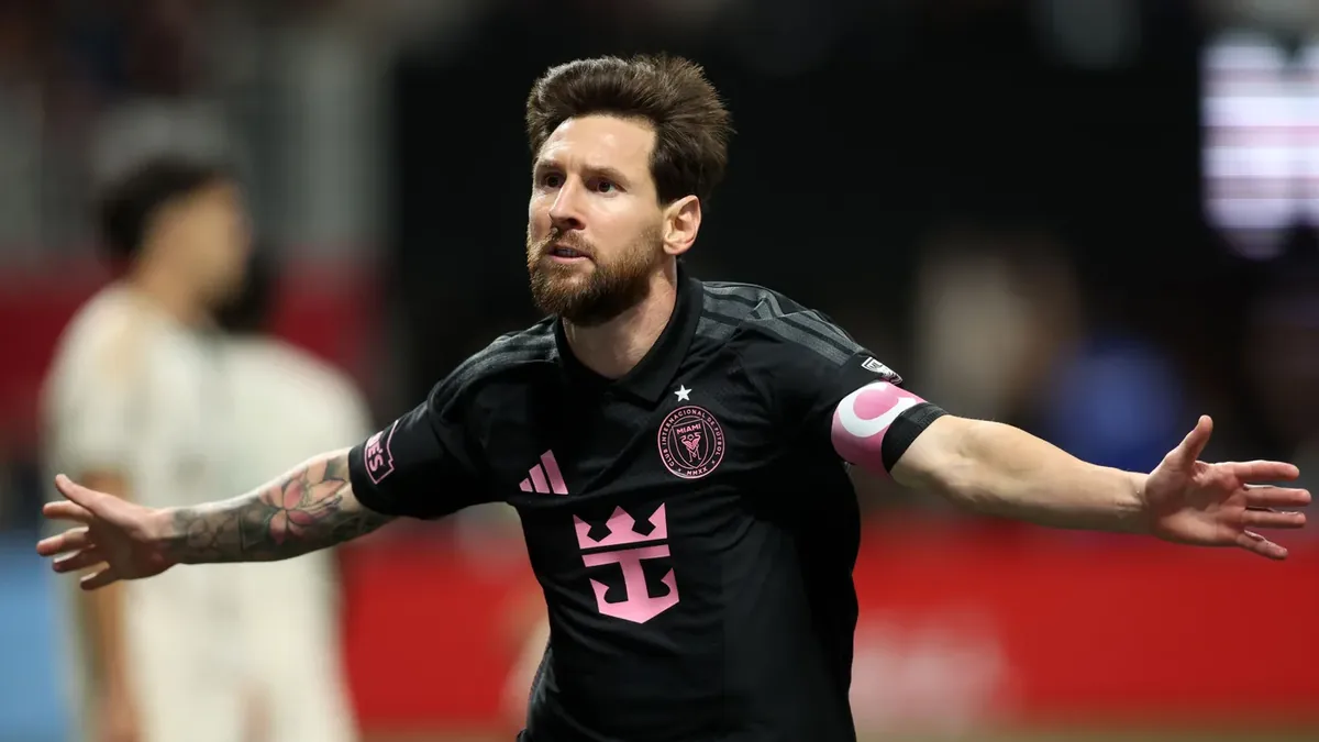 Lionel Messi célèbre un but sous le maillot de l'Inter Miami face à Atlanta United, octobre 2026