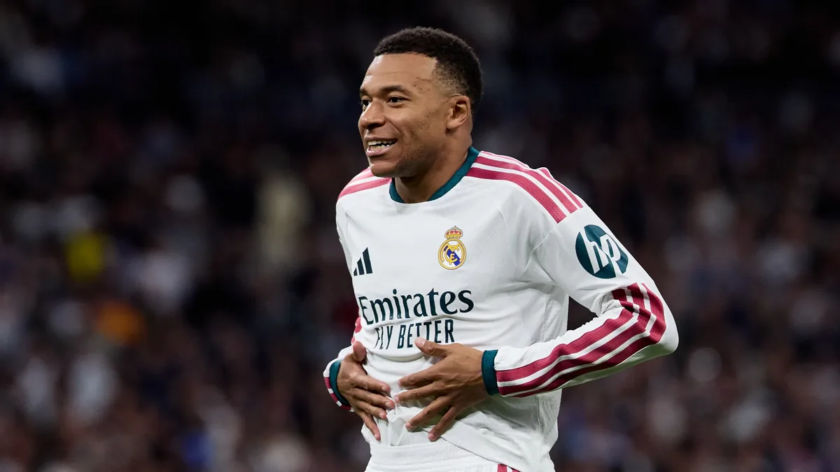 Kylian Mbappé sous le maillot du Real Madrid lors d'un match de Liga en octobre 2026