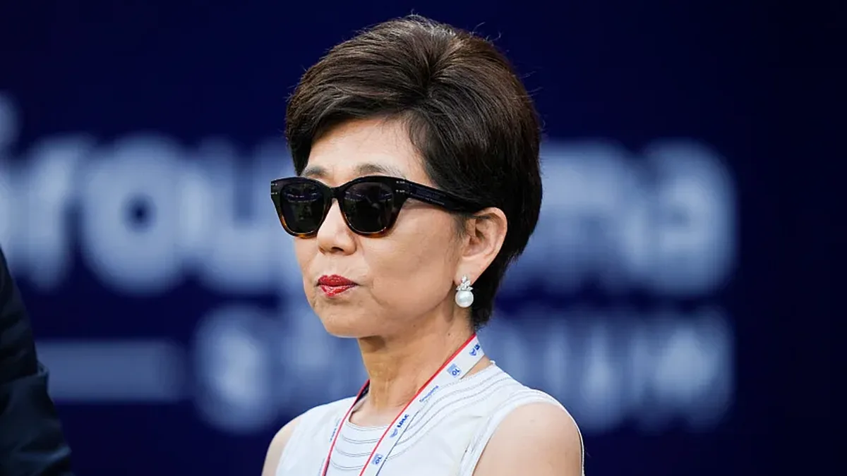 Michele Kang, présidente d'OL Groupe, au Groupama Stadium lors d'un match de l'Olympique lyonnais