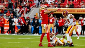 Mike Evans sous le maillot des 49ers face aux Commanders au Monday Night Football, octobre 2026