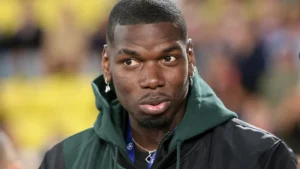 Paul Pogba en marge d'un match de Ligue des champions de l'AS Monaco, octobre 2025