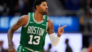 Paul George sous le maillot des Boston Celtics lors du match d'ouverture face aux Detroit Pistons, 20 octobre 2026