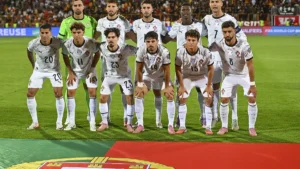 L'équipe du Portugal avant Arménie-Portugal à Erevan, en septembre 2025