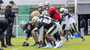 Les New Orleans Saints à l'entraînement en France avant le NFL Paris Game contre les Steelers, octobre 2026