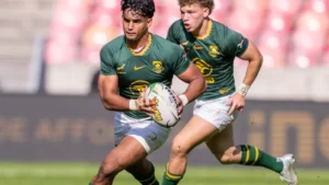 Joueurs des Springboks juniors en match en 2026, vivier des nouveaux appelés de Rassie Erasmus
