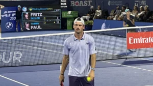 Tommy Paul sur le court lors du tournoi ATP de Delray Beach, février 2026