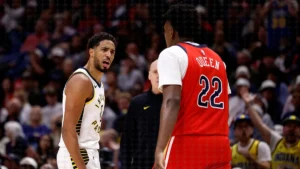 Tyrese Haliburton sous le maillot des Pacers face aux Pelicans à La Nouvelle-Orléans, octobre 2026